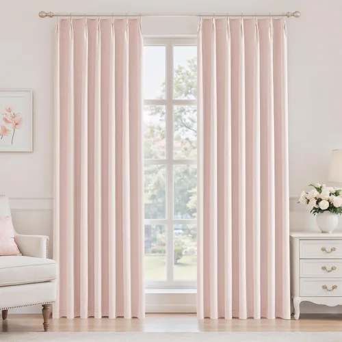 Vista 10 de UHITECH Cortinas plisadas pequeñas de 35 pulgadas de largo, cortinas opacas cortas para ventanas de sótano, aislamiento térmico, cortinas opacas
