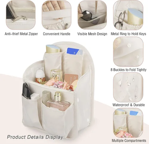 Vista 5 de Organizador de bolsa, bolsa divisora de viaje de tela Oxford para hombres o mujeres, forro ligero para bolsa, bolsa organizadora impermeable