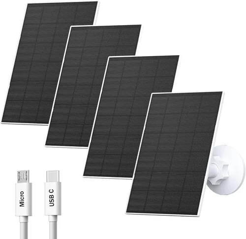 Vista 9 de Zivif Panel solar de 2 W para cámaras de seguridad, cargador solar con puerto micro USB y USB-C para cámara de seguridad de batería recargable