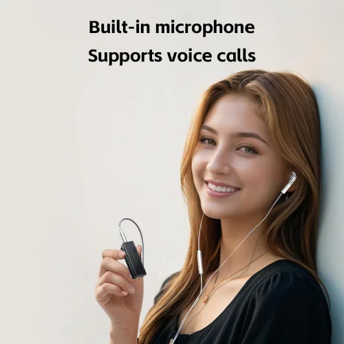 Vista 5 de FiiO BTR11 Bluetooth 5.3 Receptor LDAC 0.1 in Micrófono incorporado Adaptador de amplificador de auriculares de audio inalámbrico (negro)