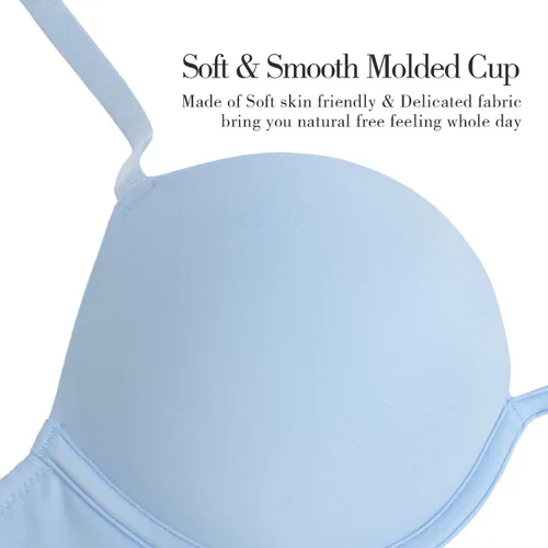 Vista 7 de Wingslove Sujetador push up para mujer, con escote en V profundo, con aros, multiway, 2 copas