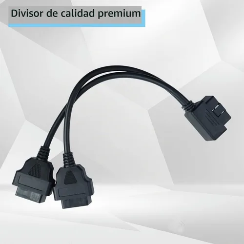 Vista 5 de Divisor de ángulo recto OBD2 Y Cable Divisor macho a 2 hembra 11.8