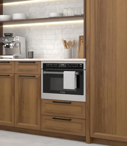 Vista 4 de KoolMore Reserve 24 pulgadas 1.6 pies cúbicos Horno microondas de convección integrado con 10 niveles de potencia, cocinado por sensor, hornear