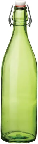 Vista 6 de Bormioli Rocco Giara Botella de bebida con tapa de abrazadera, 33.75 onzas, recipiente de vidrio a prueba de fugas para jugos y aderezos caseros