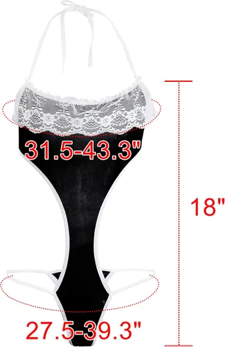 Vista 5 de QinMi Lover Lencería de sirvienta para mujer conjunto de lencería sexy para cosplay