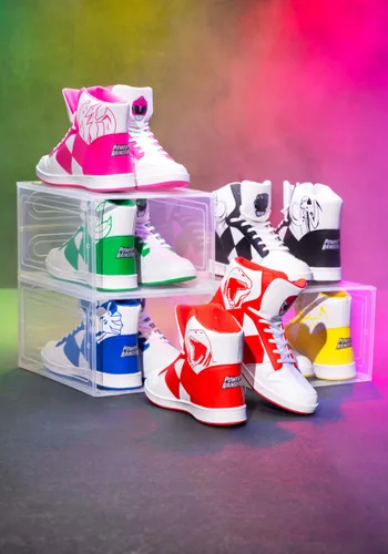 Vista 2 de Tenis Verdes Inspirados en el Disfraz de Power Rangers para Adultos Multicolor