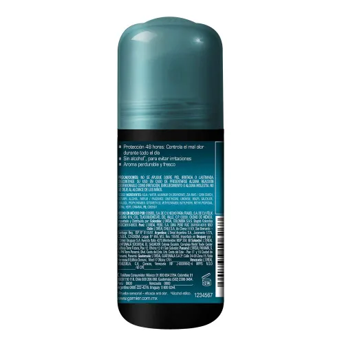 Vista 3 de Garnier OBOA - Paquete de 4 unidades de desodorante y antitranspirante en rollo de 48 horas para hombre, aroma fresco de metal, 2.29 oz cada uno