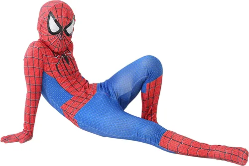 Vista 6 de CaoKaien Traje de superhéroe para Halloween disfraz de elastano disfraz de cosplay azul talla XL