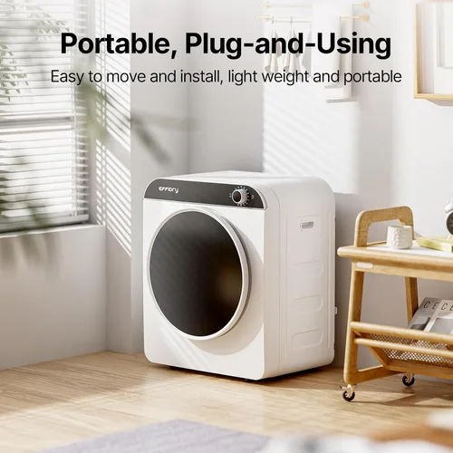 Vista 3 de Secadora portátil de 2 pies cúbicos, secadora de ropa compacta de 830W con 5 modos de secado, secadora de lavandería eléctrica de 110V con tina