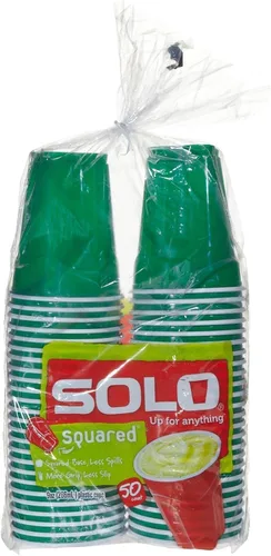 Vista 2 de Solo Vasos de plástico para fiestas, color rojo - 9 oz - 50