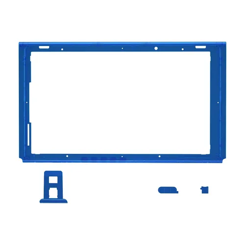 Vista 3 de eXtremeRate Clear Blue Front Back Plate for Nintendo Switch Console, NS Joycon Handheld Controller Housing with Full Set Buttons, Replacement Shell