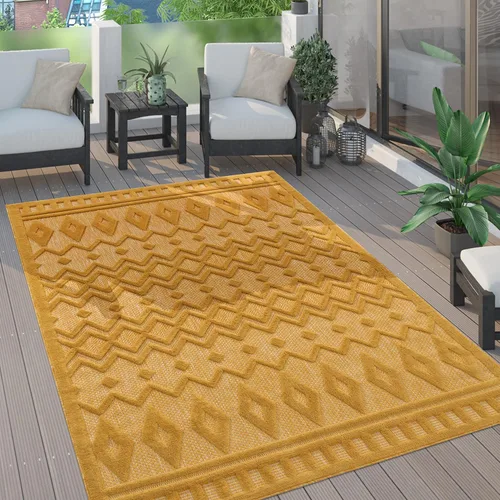 Vista 23 de Paco Home Alfombra para interiores y exteriores con patrón geométrico enrejado en antracita, tamaño: 2' x 3'3