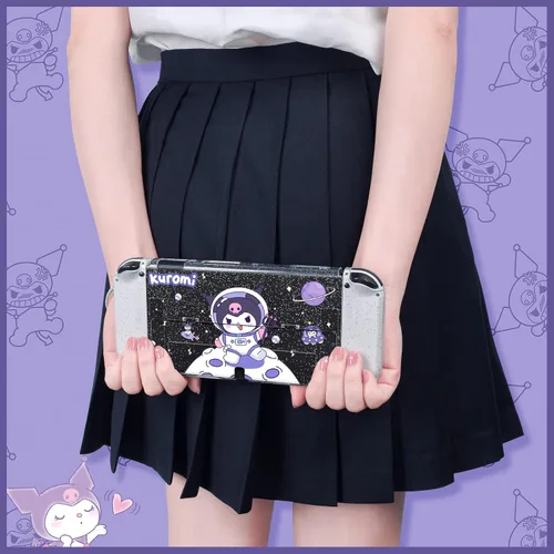 Vista 7 de DLseego Little Devil Rabbit - Funda protectora OLED con interruptor de purpurina para astronauta, transparente, acoplable, antiarañazos, carcasa