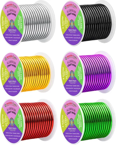 Vista 312 de Mandala Crafts - Alambre de aluminio anodizado de calibre 22 para hacer joyas - 137.2 m de alambre flexible surtido y coloreado - Doble para bonsái