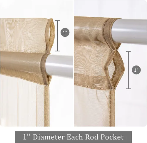 Vista 36 de MIULEE Cortinas Transparentes Laterales para Puerta Francesa con Filtrado de Luz, Tratamiento de Ventana, 2 Paneles de 25 x 40 Pulgadas con Beige