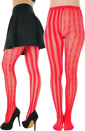 Vista 13 de ToBeInStyle Mallas de rayas opacas transparentes a rayas para mujer Lado de ganchillo - Negro
