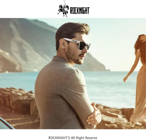 Vista 39 de ROCKNIGHT HD Polarized UV400 Protection Anti Glare Sunglasses TR90 Frame Lightweight Beach Driving