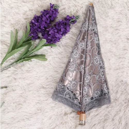 Vista 18 de Orgrimmar Sombrilla de encaje para mujer, protección anti-UV, UPF 50+, paraguas plegable ligero y portátil (negro)