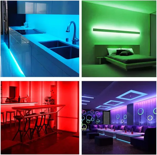 Vista 6 de DAYBETTER Kit de tiras de luz LED RGB compatible con Alexa y Google Assistant, tira de luces LED WiFi inteligentes para dormitorio, habitación