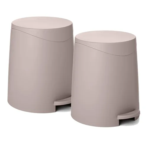 Vista 9 de Superio Mini cubo de basura para baño con tapa de 3 litros, cubo de basura de plástico de 0.75 galones, moderno bote de basura con pedal de pie