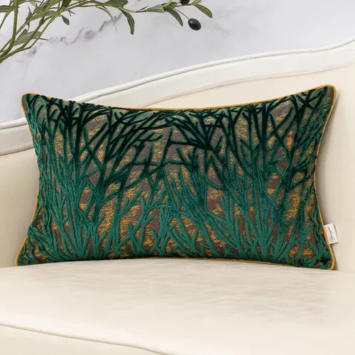 Vista 11 de Yangest Funda de Almohada Decorativa de Ramas Beige de Terciopelo Funda de Cojín Neutra para Sofá Sillón Dormitorio Sala de Estar Decoración