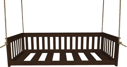 Vista 20 de Amish-Made - Cama de columpio de madera negra con cuerdas Pintura negra