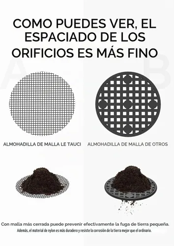 Vista 2 de LE TAUCI Almohadillas de malla para agujeros para macetas, cubiertas de drenaje redondas de 4 pulgadas, evitan la pérdida de suelo, duraderas