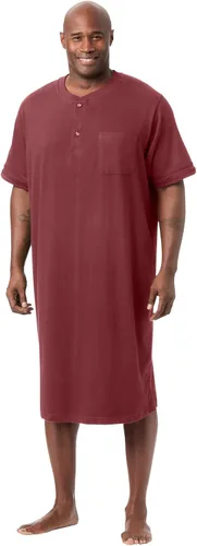 Vista 7 de KingSize Camisón Henley de manga corta para hombre grande y alto Gris Caliente Carbón