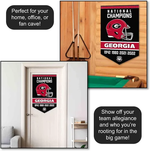 Vista 3 de Banner de campeones nacionales de fútbol de Georgia Bulldogs 4 veces