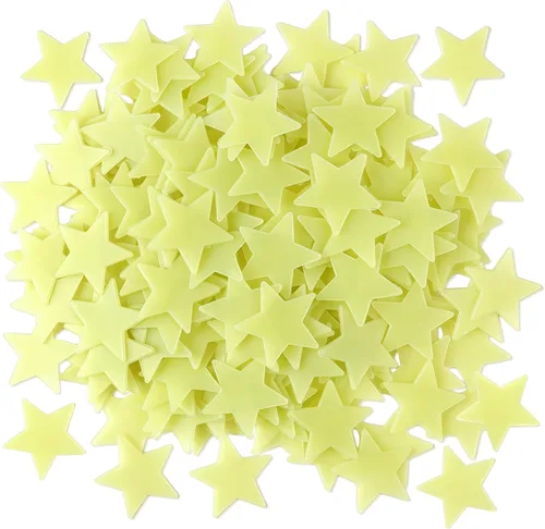 Vista 9 de AM AMAONM - Calcomanías de estrellas azules fluorescentes que brillan en la oscuridad, plástico noctilucente, para decorar paredes y techos