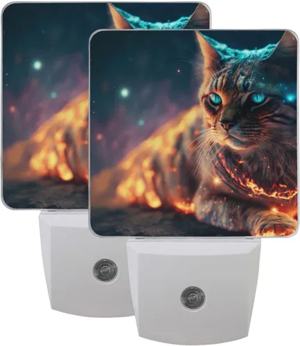 Vista 7 de Paquete de 2 luces de noche decorativas con sensor de atardecer a amanecer, lámpara de noche LED, enchufe de 3 × 4.5 × 1.4 pulgadas