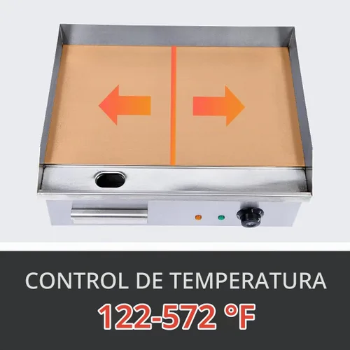 Vista 6 de Plancha eléctrica comercial, 3000 W de acero inoxidable Teppanyaki parrilla interior al aire libre, encimera plana superior barbacoa placa