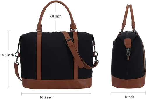 Vista 27 de BLUBOON Bolsas de viaje con cremallera, bolsa de lona para mujer, bolsa de fin de semana para mujer, bolsa de lona para llevar en la bolsa de lona