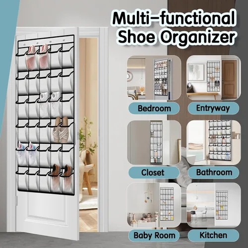 Vista 5 de Kotkn Organizador de zapatos sobre la puerta con 30 bolsillos de malla transpirable - Almacenamiento de armario de gran capacidad para hombres