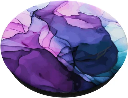 Vista 2 de Elegante tinta púrpura abstracta colorido patrón de remolinos PopSockets PopGrip: agarre intercambiable para teléfonos y tabletas PopSockets