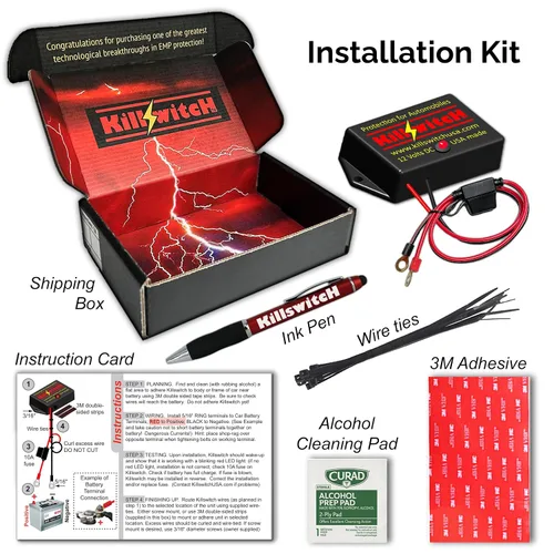 Vista 5 de Killswitch Escudo EMP para vehículos (12 V CC) – Protección contra rayos de grado militar, CME y llamarada solar – Fácil instalación de 2 cables