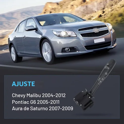 Vista 6 de Interruptor de señal de giro - Compatible con Chevy Malibu 2004-2012, Pontiac G6 2005-2011, Saturn Aura 2007-2009 - Reemplaza D6253E, 20940369