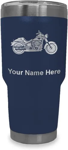 Vista 31 de LaserGram Vaso personalizado de 20 onzas, motocicleta (negro) Regalo grabado para motociclistas, acero inoxidable aislado al vacío, grabado