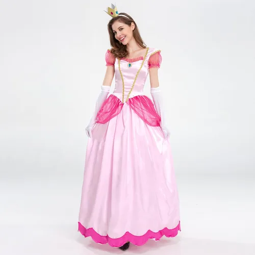 Vista 4 de IBTOM CASTLE Womens Princess Movie Character Costume Adult Cosplay Dress Crown Halloween Carnival Party Fancy Dress Up