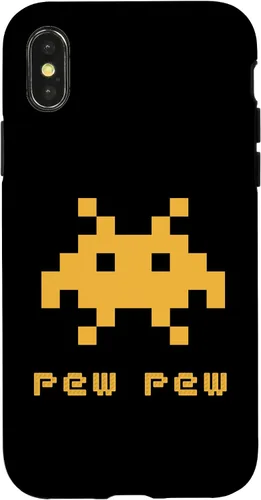Vista 5 de iPhone 16 Alien Invaders Pew Space 8-bit Retro Video Game Gift Case