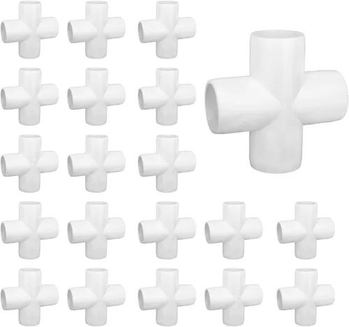 Vista 12 de Paquete de 12 accesorios de codo de 45 grados de PVC de 1 pulgada, conector de tubo de 2 vías de grado para muebles para construcción de estanterías