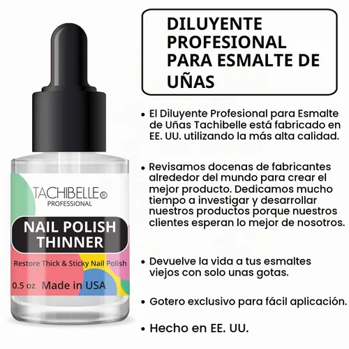Vista 3 de Tachibelle Diluyente de esmalte de uñas: devuelve la vida a tus viejos esmaltes (1 botella)