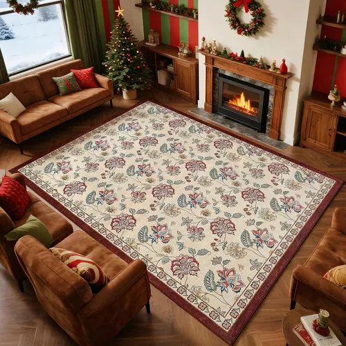 Vista 181 de jinchan Fiora - Alfombra lavable de área pequeña, alfombra de entrada floral de medio círculo de 2 x 3, tapete de media luna de pelo bajo, suave