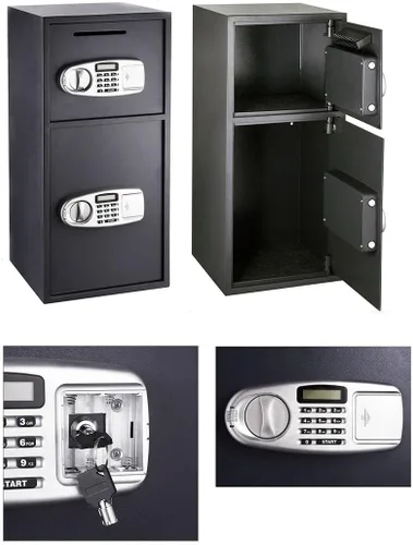 Vista 2 de Digital doble puerta pistola caja de seguridad caja fuerte caja fuerte caja de seguridad de oficina de efectivo por Empire Discount