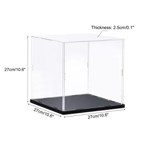 Vista 2 de MECCANIXITY Caja de acrílico transparente, caja transparente para ensamblar, escaparate a prueba de polvo de 9.8 x 9.8 x 9.8 pulgadas
