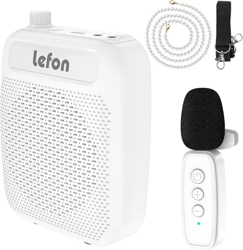 Vista 8 de TRELC Amplificador de Voz Inalámbrico con Micrófono Lavalier, Altavoz de Solapa Inalámbrico Portátil Recargable con Clip para Profesores, Reducción