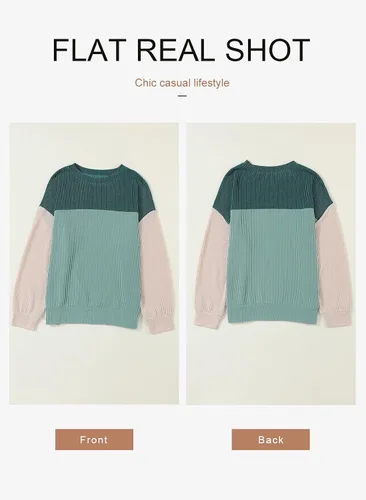 Vista 8 de Dokotoo Camisas de manga larga con cuello redondo y bloque de color para mujer, a la moda 2024