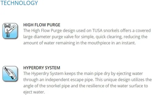 Vista 2 de TUSA SP-580 Imprex II Hyperdry Buceo Snorkel