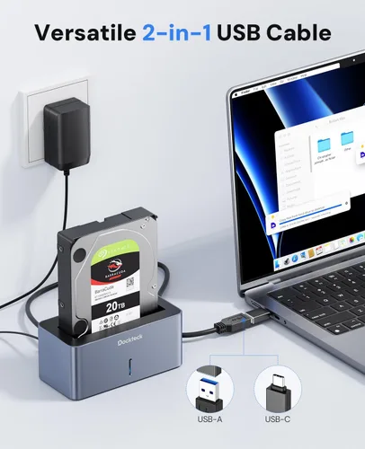 Vista 3 de dockteck USB 3.0 a SATA disco duro externo estación de acoplamiento