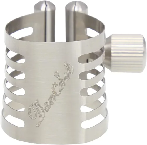 Vista 8 de Ligadura de saxofón alto Ligadura de clarinete Tornillos dobles Oro Alto Saxofón Ligadura Sujetador Boquilla Accesorios..
